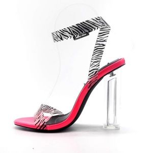 Cape Robbin Pink Drama Zebra Clear Heels